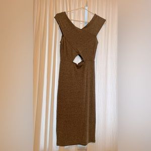 Grey midi dress size Medium by Windsor W/Keyhole Detail